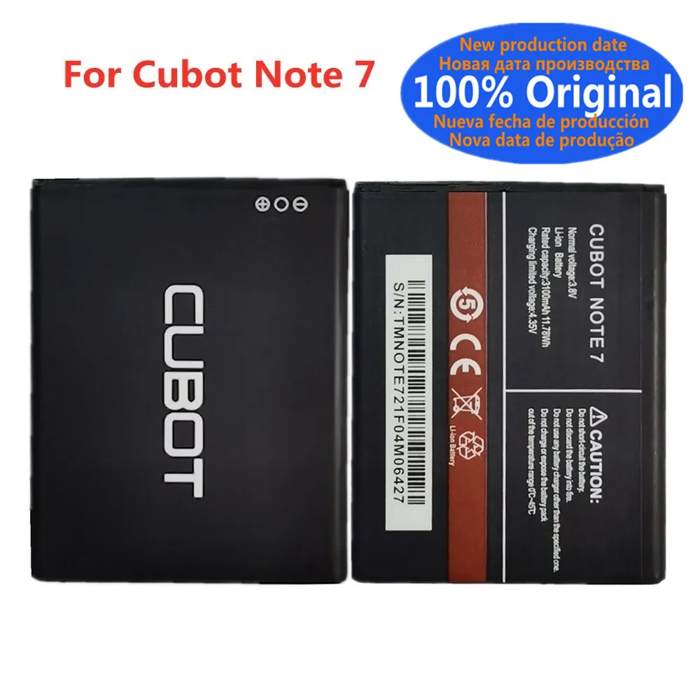 3100mAh 100% Original Battery For Cubot Note7 Note 7 Mobile Phone Battery Batteries Batteria Deliver Fast
