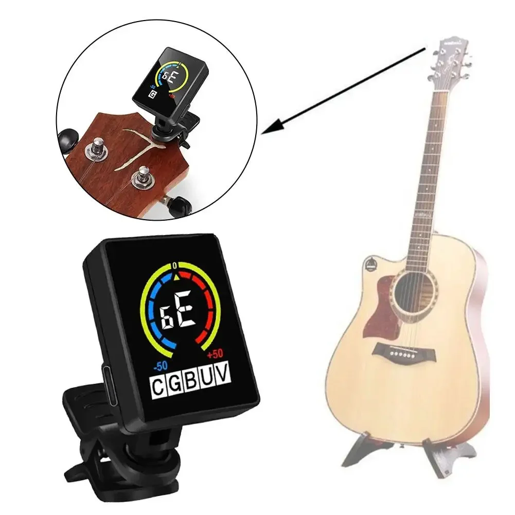 Guitar Tuner Guitar Electronic Tuner Violin Tuner Usb Tempo Tuner Rechargeable Clip-on Degree 360 Metronome Rotatable Guita