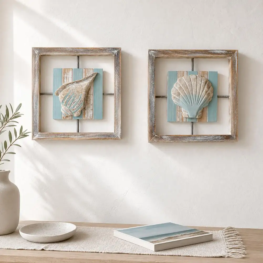 Coastal Wall Art Decor Bathroom Beach Theme Decor 3d Coastal Wall Art Set Distressed Wooden Frame Decor Ocean for Bedroom