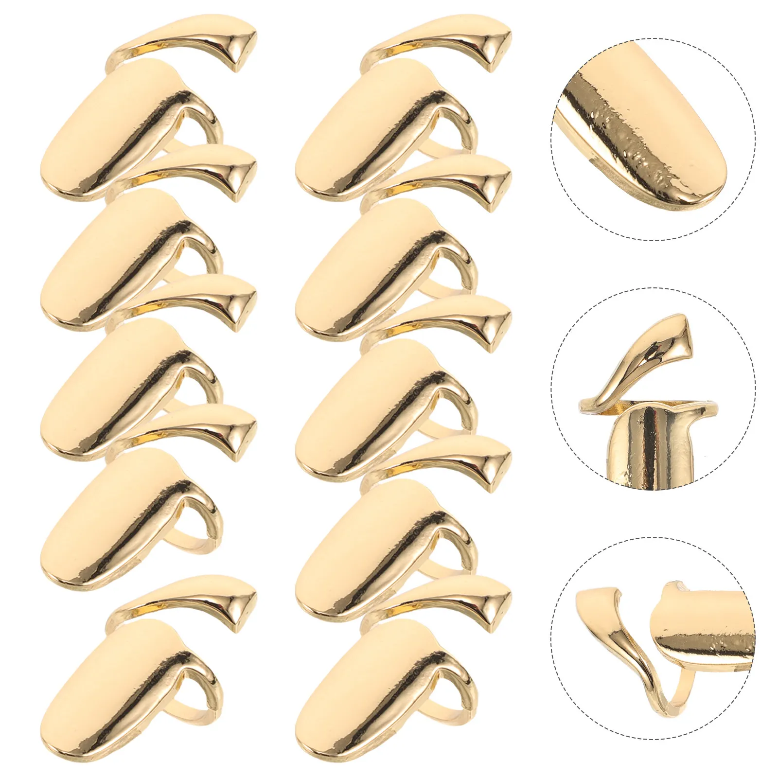 

10Pcs Finger Nail Protection Rings Retro Alloy Adjustable Removable Fingertip Nail Cover Jewelry Office Home Manicure Decoration