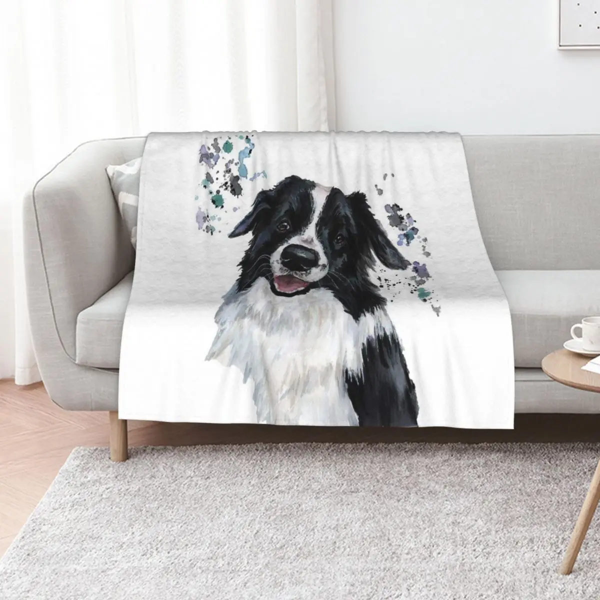 

Watercolour Border Collie Throw Blanket Luxury Throw anime Blankets Sofas Of Decoration Blankets For Bed Blankets