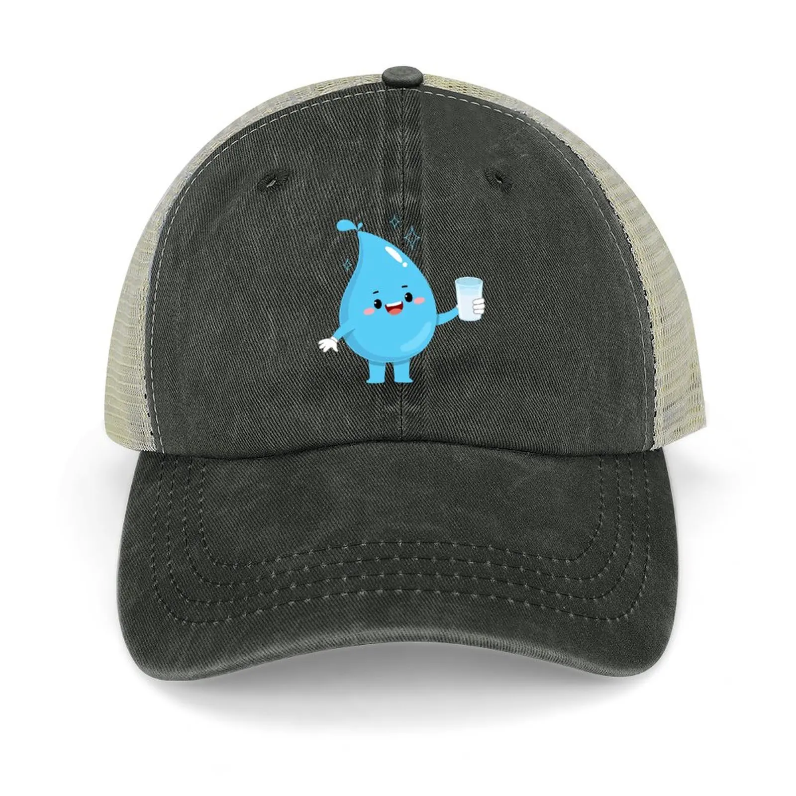 

water drop cartoon with glass of water Baseball Cap |-F-| foam party Hat luxury woman cap For Women Men's