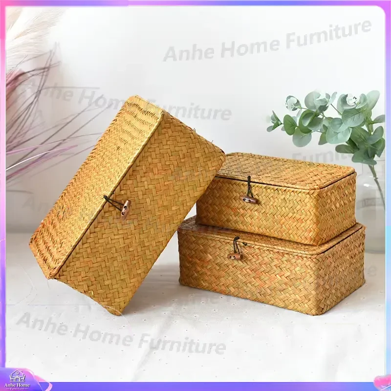Natural Seaweed Pet Bed Woven Cat Dog House Soft Warm Winter Kennel Small Animal Nest Cozy Puppy Sleeping Mat Home Decor