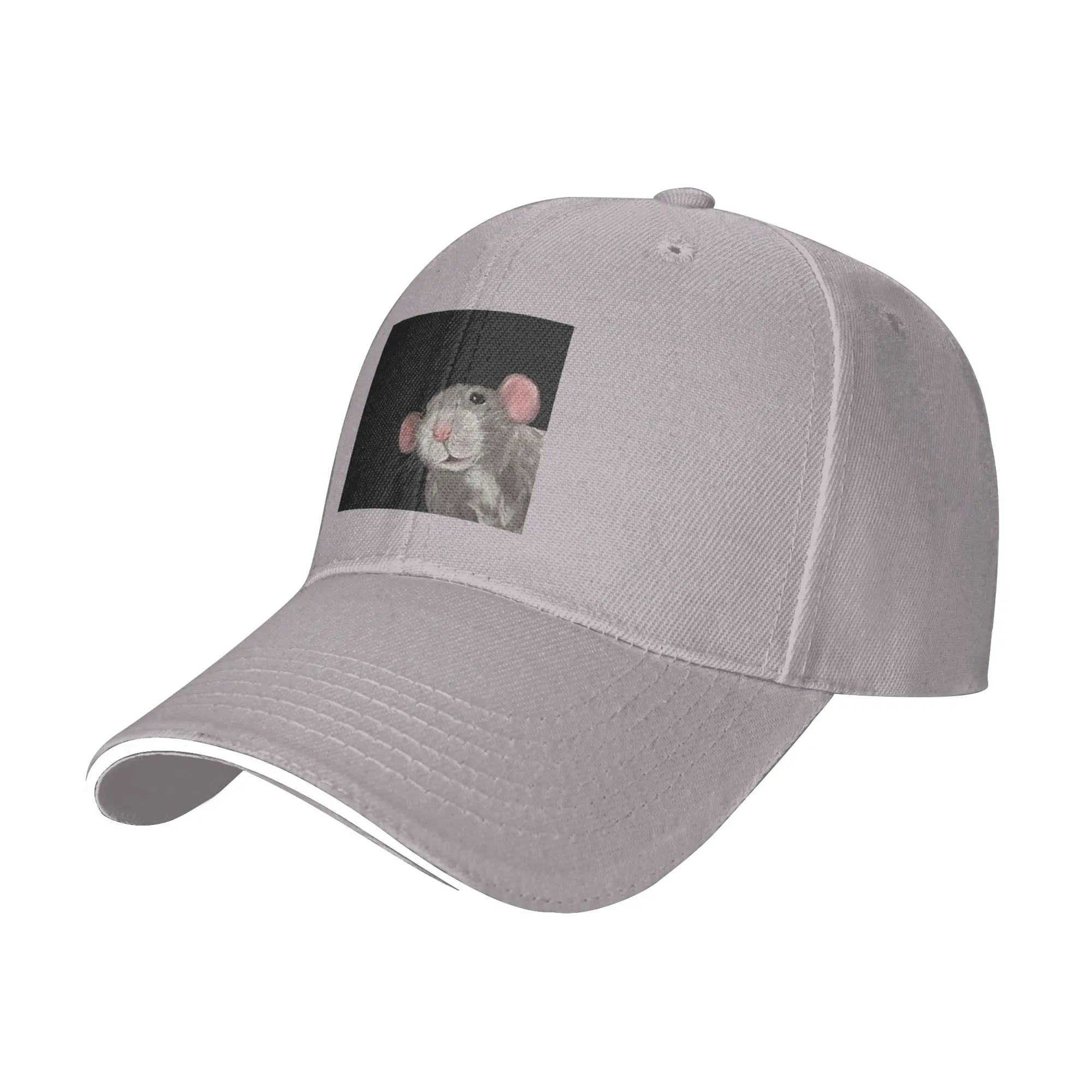 The Peeking Rat (Grey Black) Cap Casual Baseball Caps Adjustable Hat Hip Hop Summer Unisex Baseball Hats Customizable