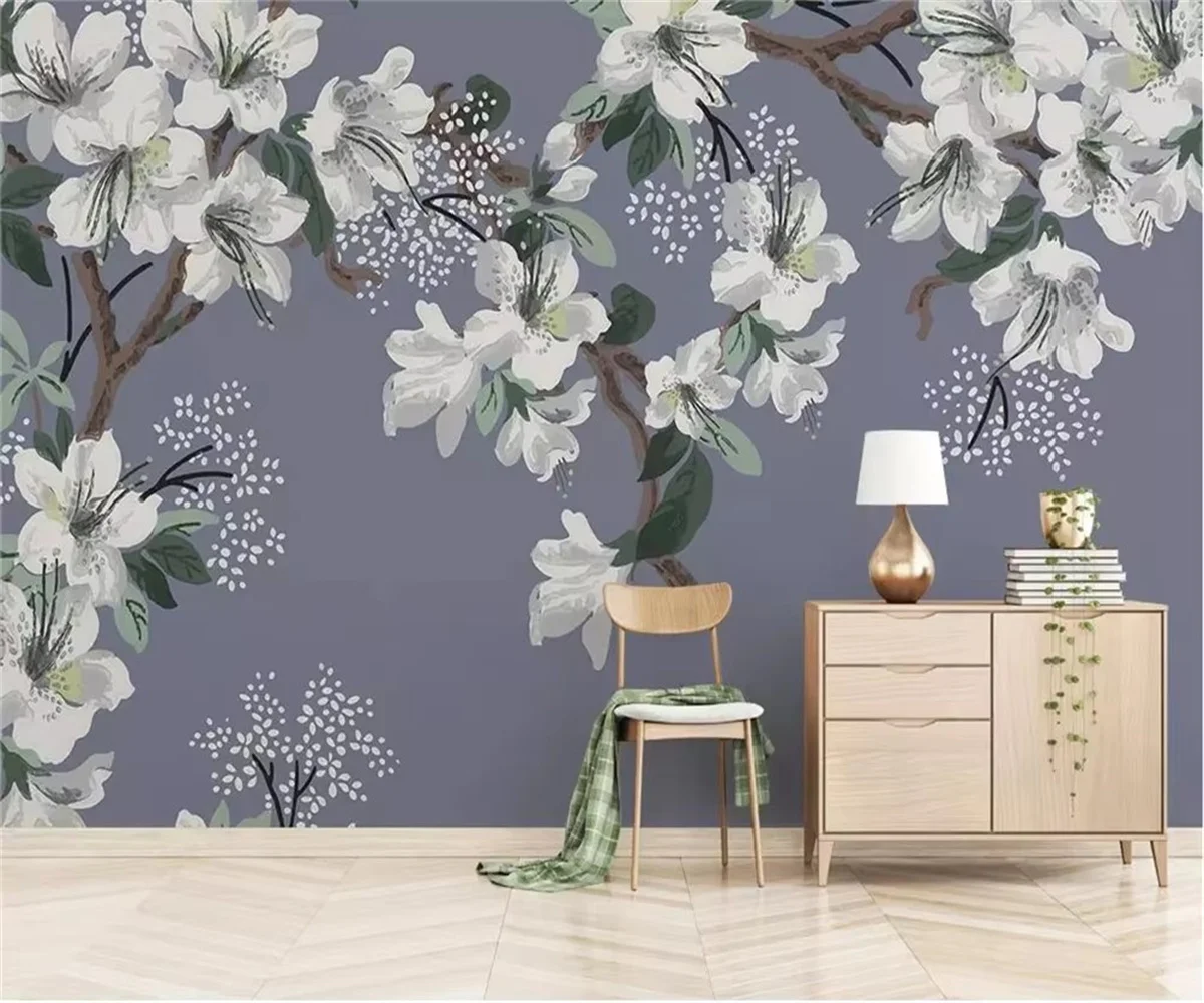 Custom wallpaper photo hand painted plum branch background mural home decoration living room bedroom flowers mural 3d wallpaper