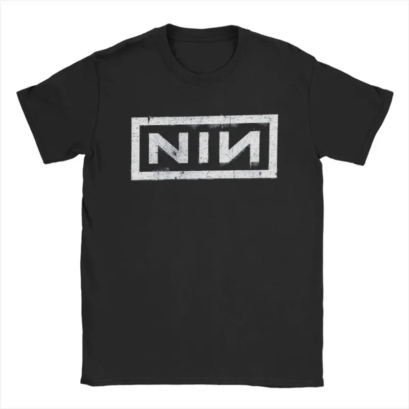 Retro NIN logo Nine Inch Nails T-shirt men fashion cotton tee shirt round neck short sleeve t shirts gift idea clothes