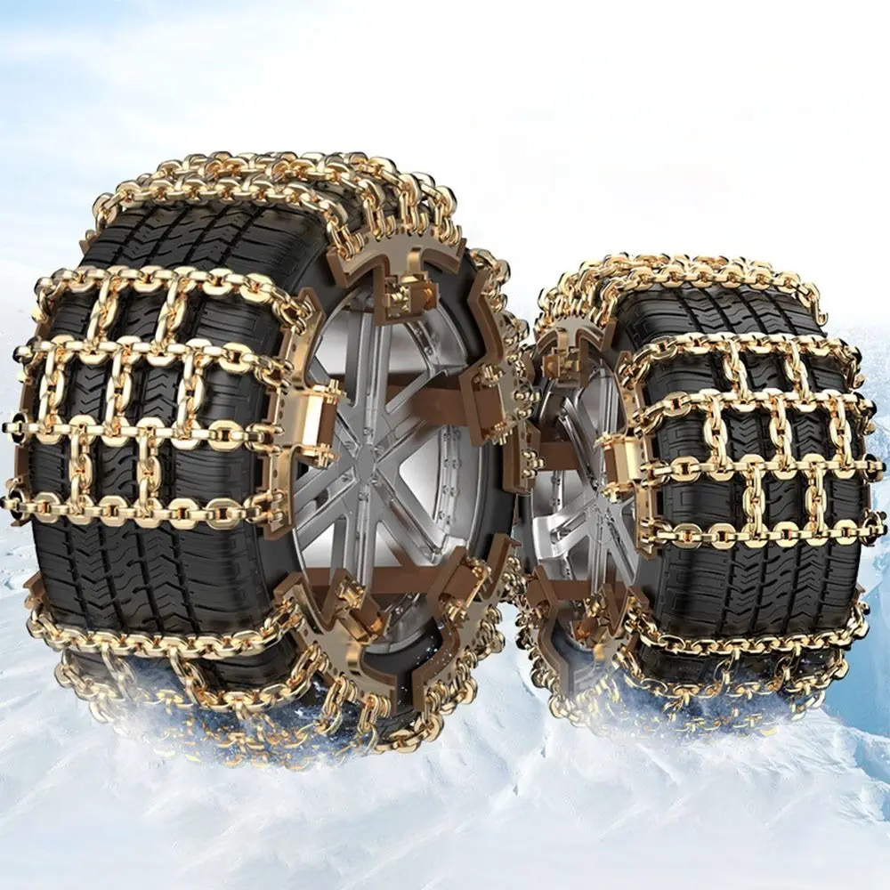 2Pcs Non-slip Car Tire Snow Chains Driving Safety Thickened Metal Tyre Chains Snow Mud Sand Winter Tyre Car Snow Tires Accessory