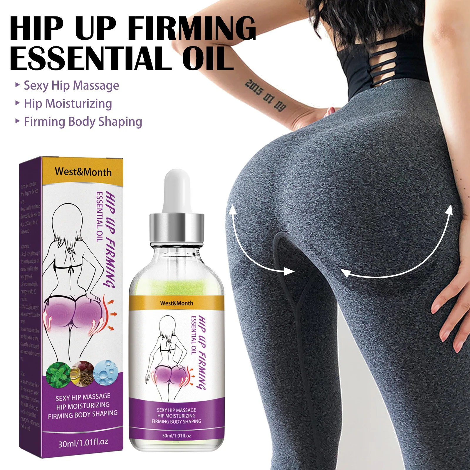 Buttock Massage Essential Oil Effective Hip Lift up Enhancement Shaping Firming Big Ass Plumping Sexy Lady Butt Enlargement Oil