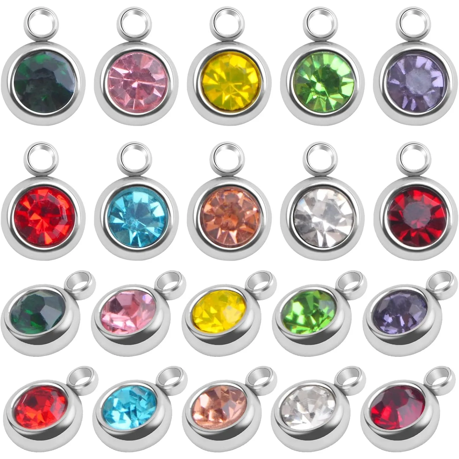 

30 шт., подвески с кристаллами и камнями, мини-круглые стразы, камень, бусина, подвеска ручной работы для ожерелья, серег, изготовления ювелирных изделий