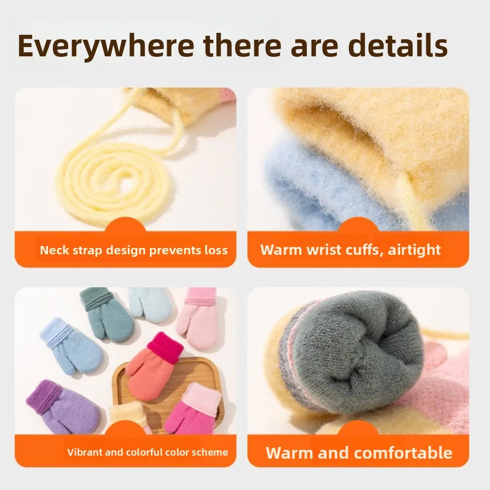 

Новые теплые перчатки, вязаные лыжные перчатки с длинными пальцами, толстые мягкие велосипедные варежки