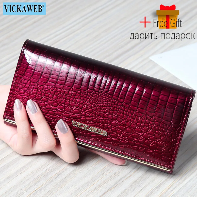 Dompet Wanita Merek Desain Kualitas Tinggi Kulit Dompet Wanita Pengait Fashion Dolar Harga Alligator Panjang Wanita Dompet dan Tas