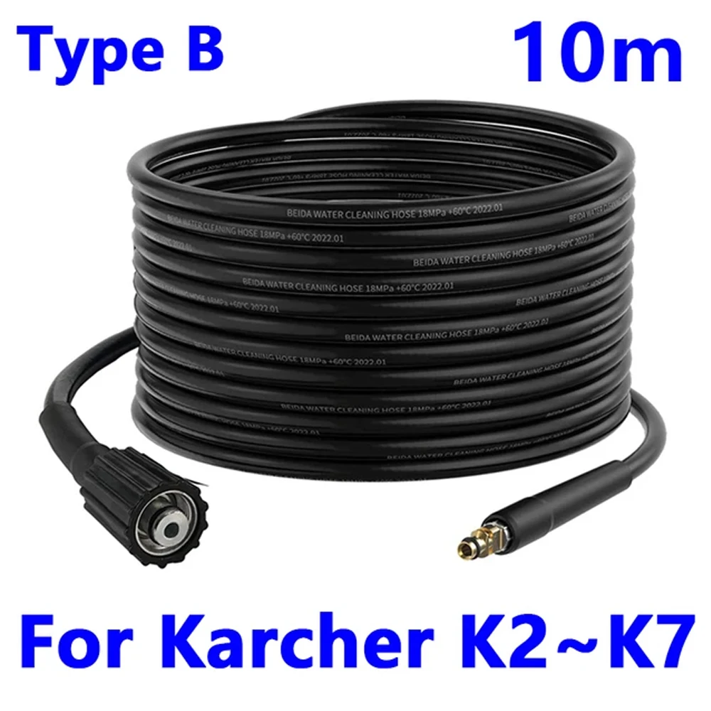 MATXREE 10 M Hochdruckreiniger-Schlauch Für Kärcher K2–K7 – Mit Click-Stecker, Orange