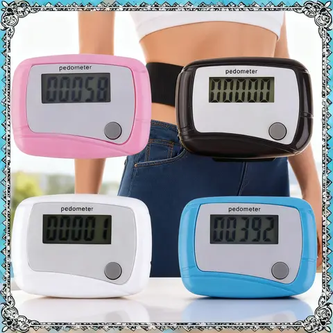 1/4pcs Portable Counter Digital LCD Pedometer Clipping Walking and Running Pedometer Walk Meter Senior Steps Counter for Sports
