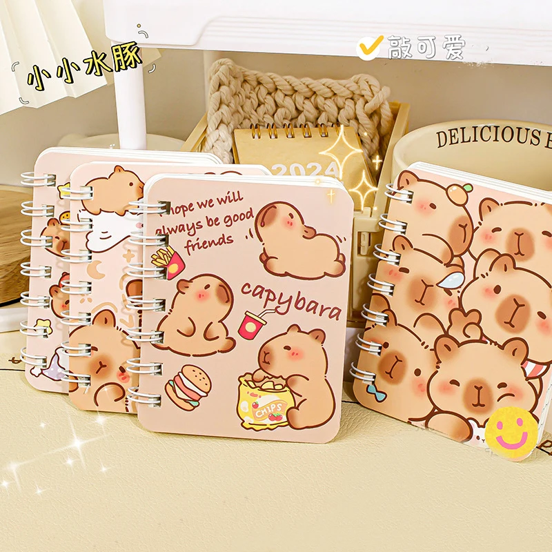 Capybara A7 Coil Notebook Padded Notebook Mini Pocket Book Diary Sketchbook School Notebooks Office Supplies Back To School