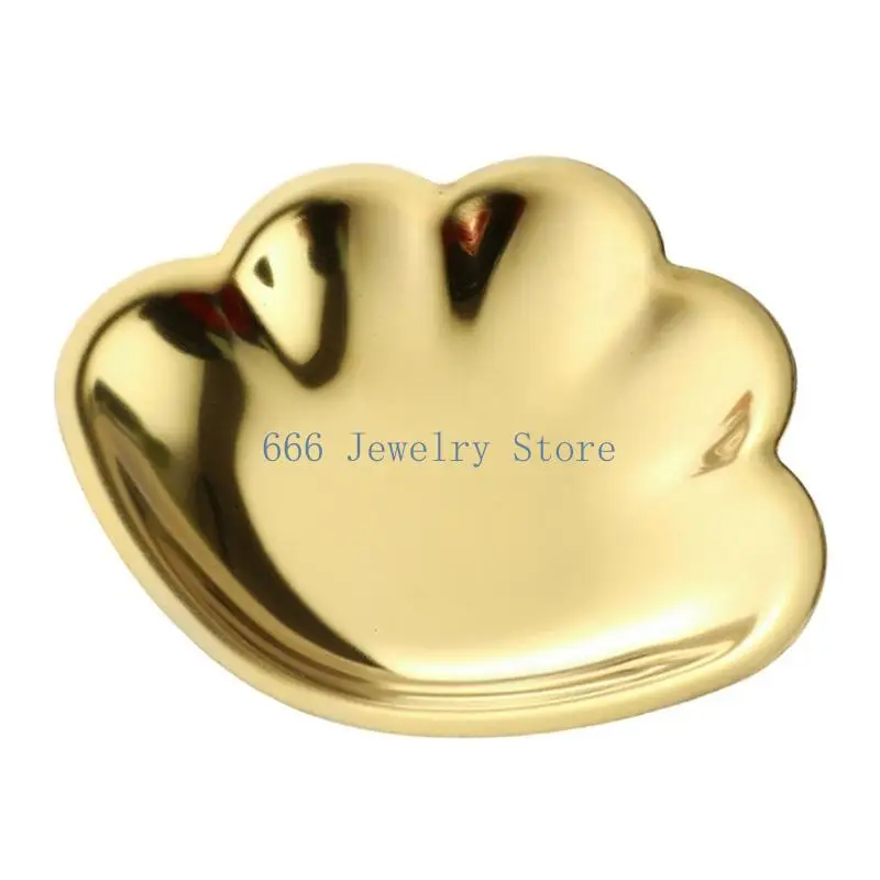 F2TD Decorative Shell Shaped Stainless Steel Jewelry Holder for Necklace Ring Earring
