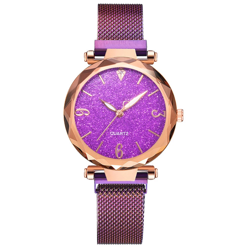 Women Watch  Top Brand Luxury Magnetic Starry Sky Lady Wristwatch Mesh Female Clock Rose Gold Relogio Feminino