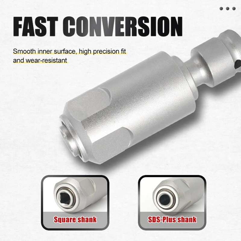 Adapter For Converting Impact Wrench To Electric Hammer Accessories Converts To SDS-Plus For Use With Drill/Impact Wrench, B