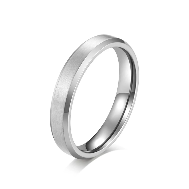 

Titanium ring for men and women, beveled brushed ring for comfortable fit size 6-11