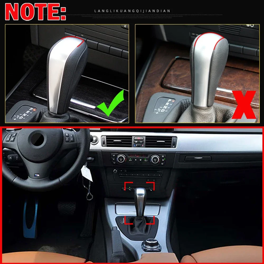 Original Gear Shift Knob For BMW E46 E60 E39 E83 E53 E61 3 5 7 X Series AT Gear Shifter Head Ball ABS Advanced Leather