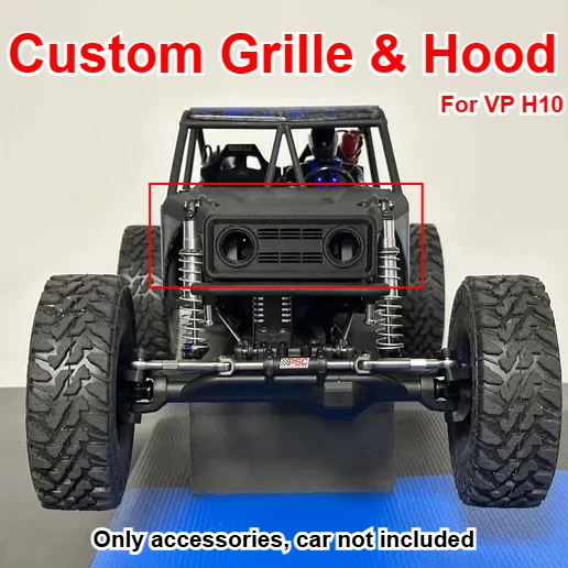 For VP H10 1/10 RC Tube Frame Crawler Vehicle Retro Style Front Grille Hood Custom Model Number Decorative Styling Upgrade Parts
