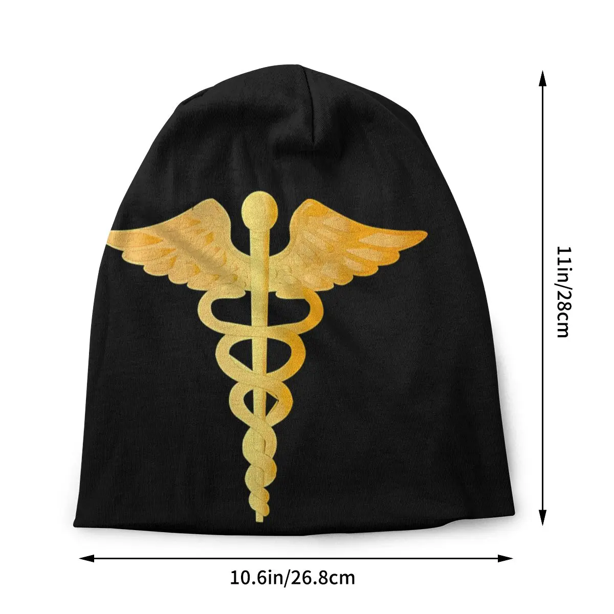 CADUCEUS STAFF MEDICAL SYMBOL GOLD Thin Skullies Beanies Outdoor Caps For Men Women Star Of Life Ski Caps Bonnet Hats