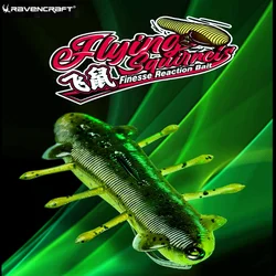 2024 New Ravencraft FlyingSquirrel Sinking Gliding Shrimp Worm Lead Free Soft Bait 38/43/50mm Crank Hook Fake Fishing Lure Suits
