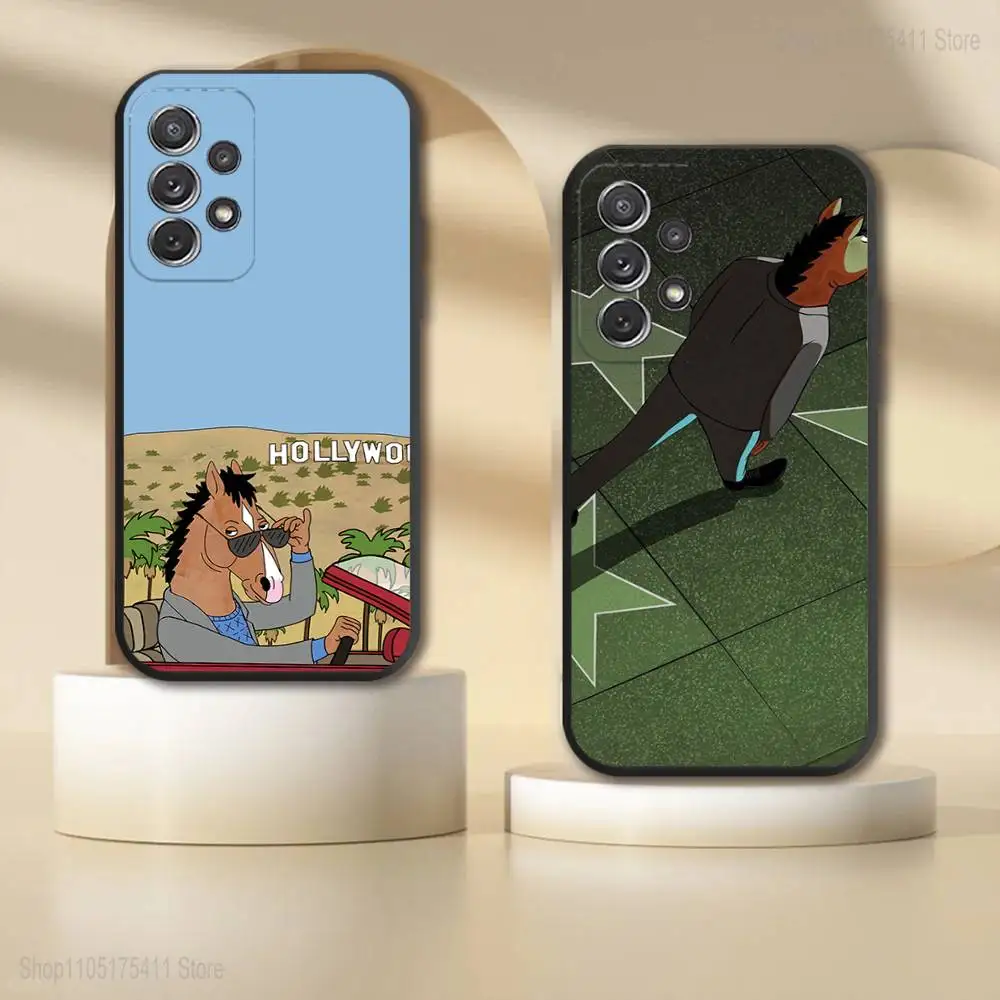 

B-BoJackS H-Horseman Phone Case For Samsung S 25,24,23,22,30,21,10,9,Ultra,Plus,Lite,FE,4,5G Black Soft Case