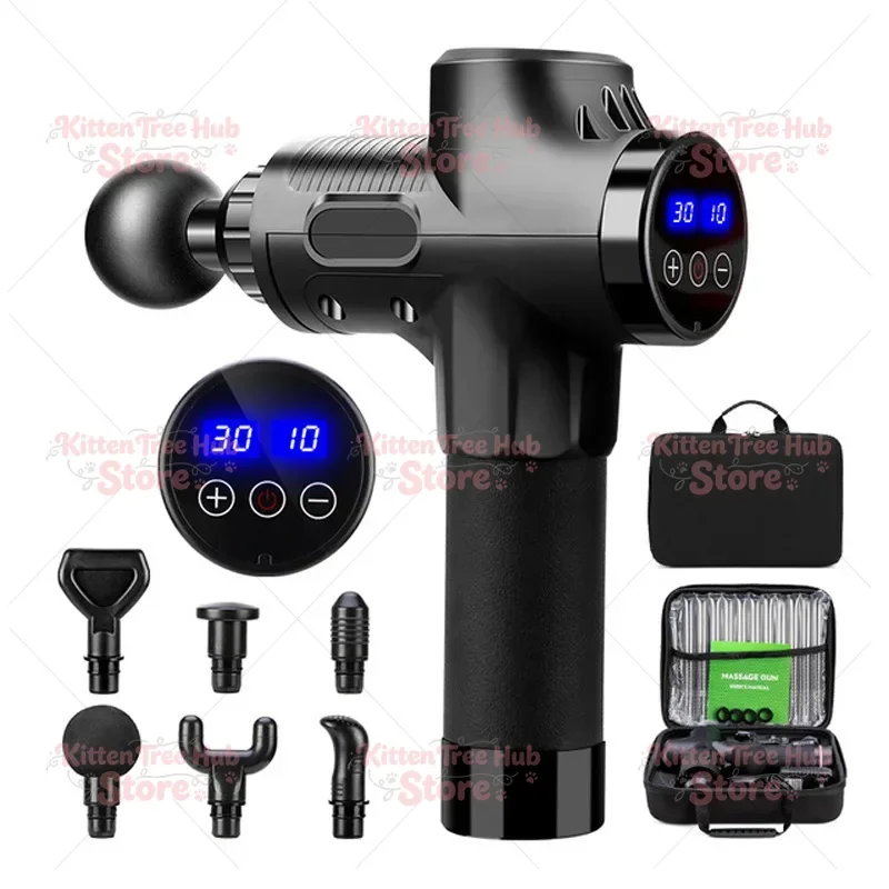 Fascial Massage Gun Electric Percussion Pistol Massager Body Neck Back Deep Tissue Muscle Relaxation Pain Relief Fitness