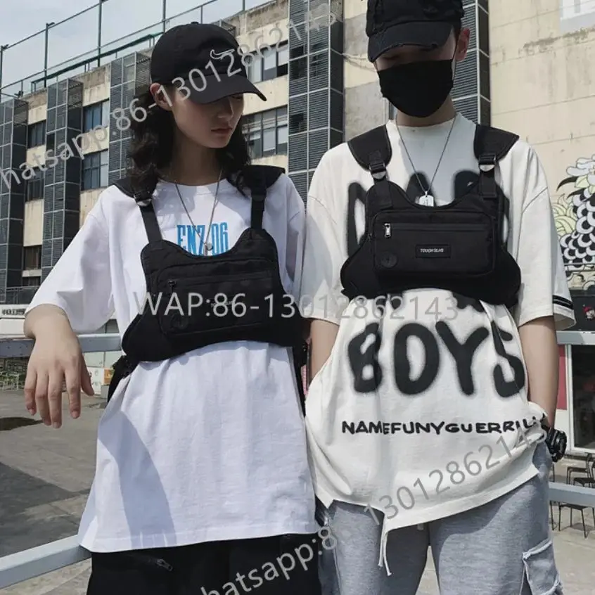 Chest Bag Waist Bag Hip Hop Streetwear Large Capacity Sports Casual Tactical Vest Bags for Men