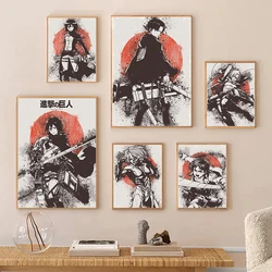 Attack on Titan Vintage Poster Canvas Painting Boys Bedroom Living Room Home Decoration Classic Japanese Anime Art Mural Cuadros