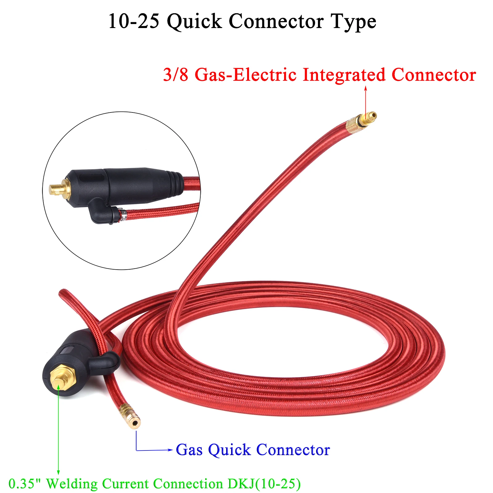 WP17F 17FV Hàn TIG Đèn Pin Đầu Nối Nhanh Khí-Điện Tích Hợp Vòi Cáp Dây 4M/13ft 7.8M/25.6ft 10-25 Euro Cổng Kết Nối