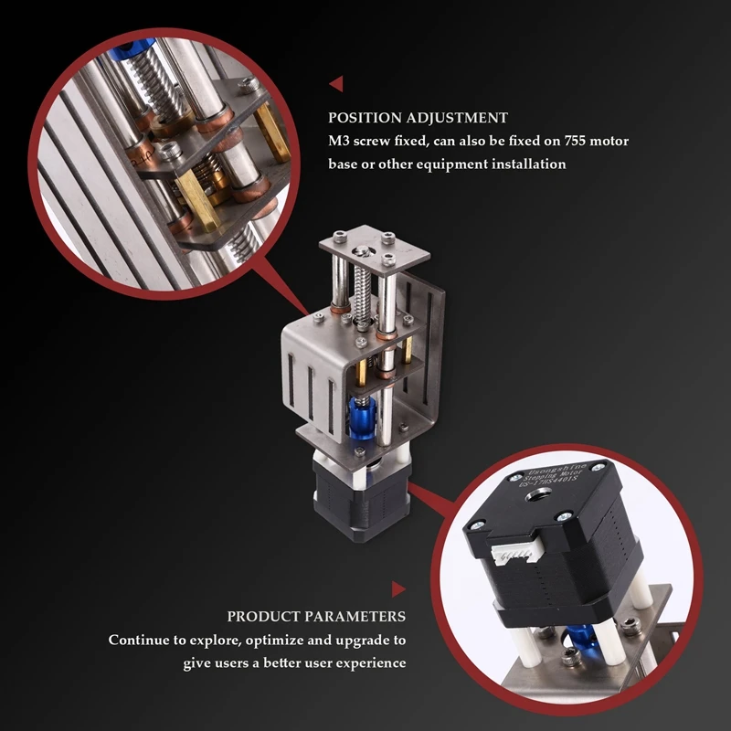 CNC Z-Axis Deslizante Tabela Router Kit, DIY Milling Módulo de Transmissão Pequeno, 100mm Distância, Madeira Miller, Z Axis Motor, Novo