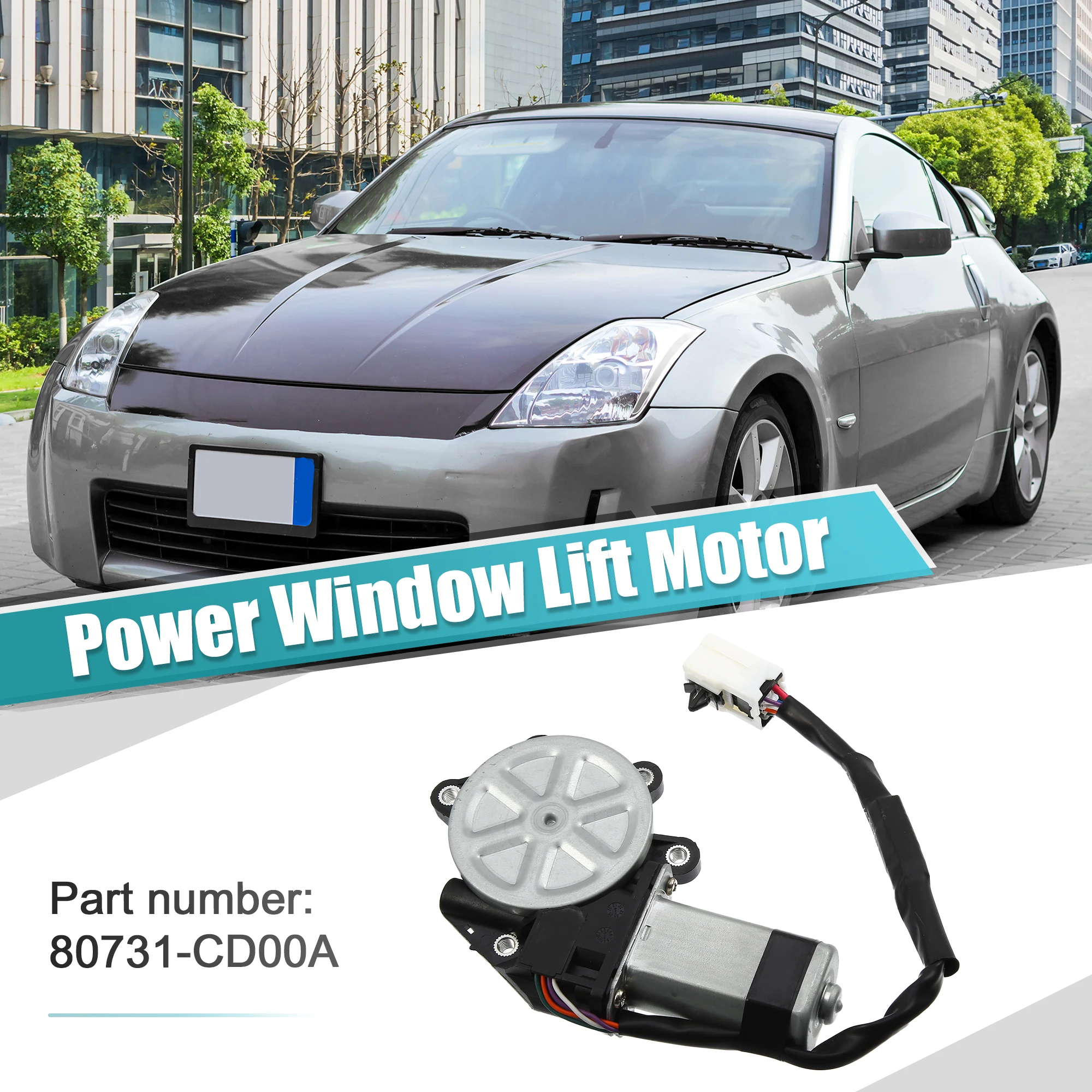 UXCELL Front Left Power Window Lift Motor for Infiniti G35 for Nissan 350Z 80731-CD00A