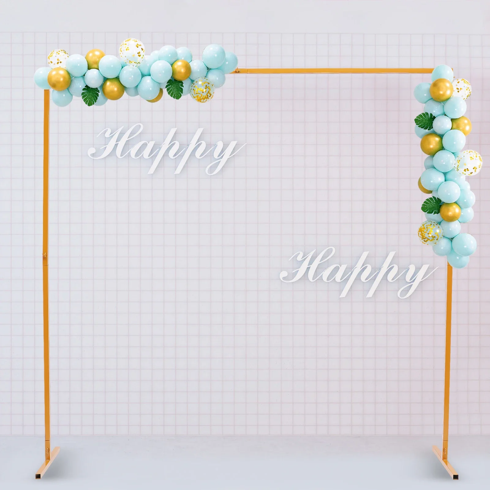 Wedding Stand with Bases Metal Arch Garden Decor Easy Assembly Square for Weddings Party Event Decoration