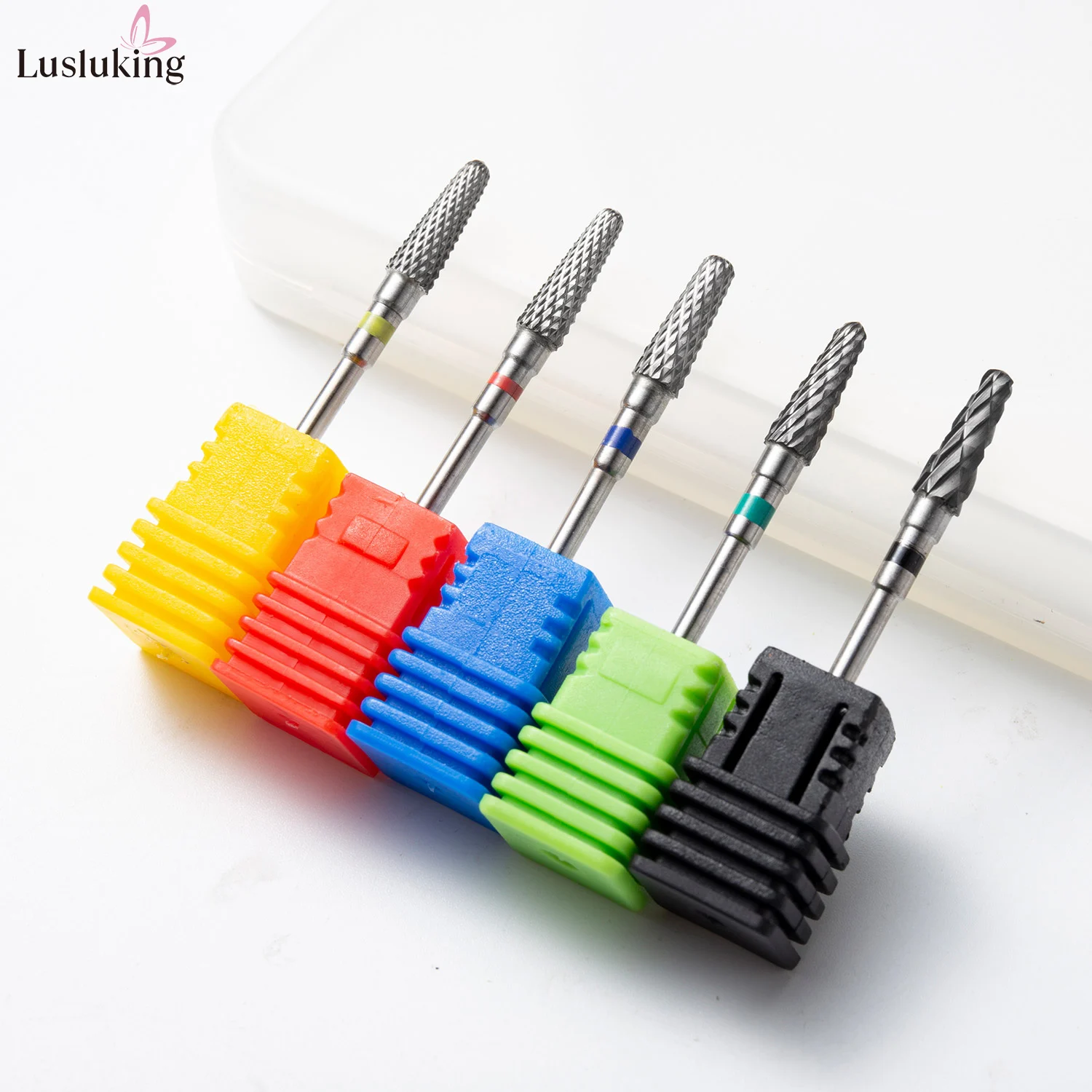 전동 드릴용 텅스텐 카바이드 네일 드릴 비트 5개, 3/32인치 샹크 밀링 커터, 네일 드릴 액세서리 비트, 젤 제거용