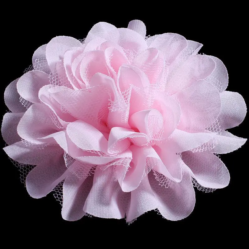 120pcs/lot 12CM 20colors Fluffy Chiffon Mesh Lace Flowers For Children Hair Accessories Artificial Fabric Flowers For Headbands