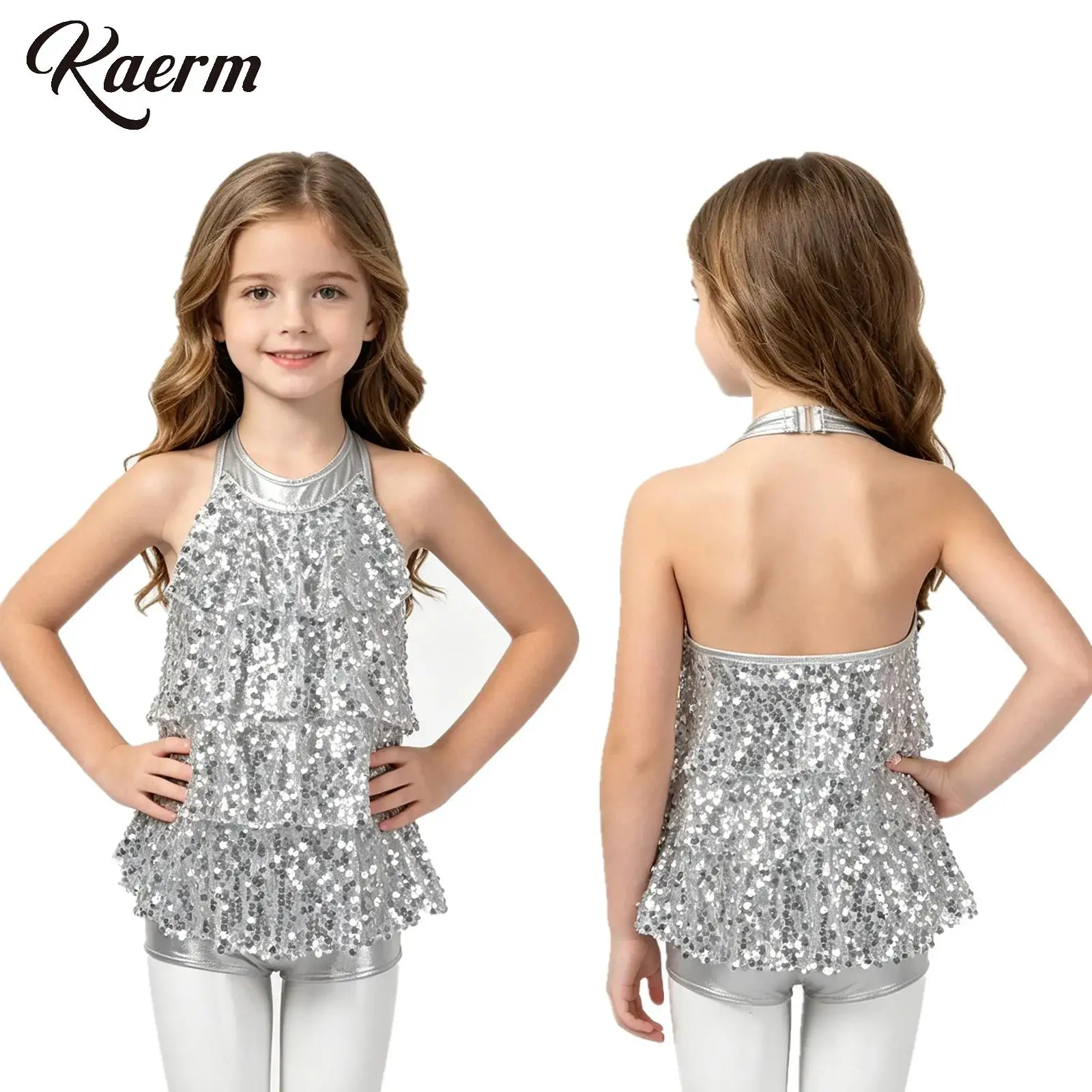 

Детский блестящий купальник-боди с пайетками для девочек, с юбкой-пачкой, для балета, гимнастики, фигурного катания, современных танцев, латины, джаза, выступлений