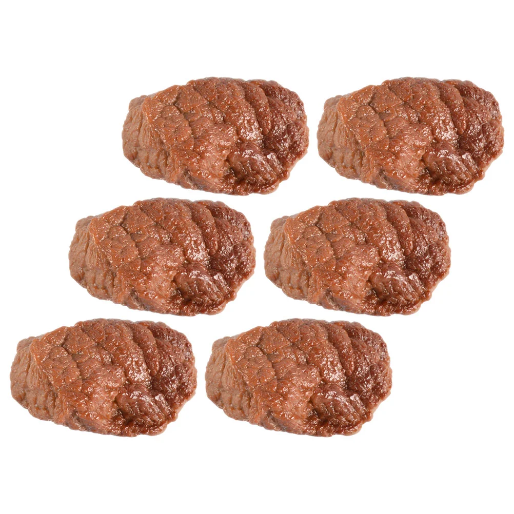 6 Pcs Beef Model Simulation Meat Restaurant Kitchen Decor Fake Prop Pvc Artificial
