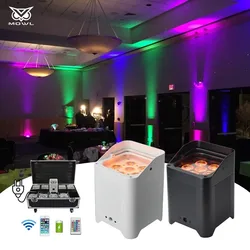 MOWL Wireless Control DMX 6*18W RGBWA UV 6in1 Battery Powered Uplight LED Par Light for Wedding DJ Party