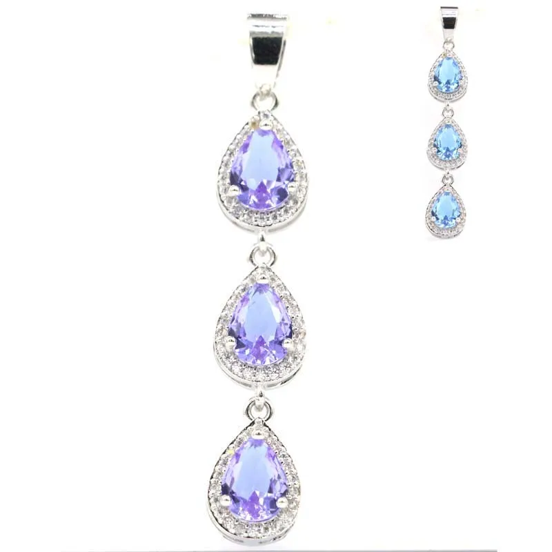 Buy 4 Get 1 Free Color Changing Alexandrite Topaz London Blue Topaz Ruby Aqduamarine Tourmaline Silver Pendant