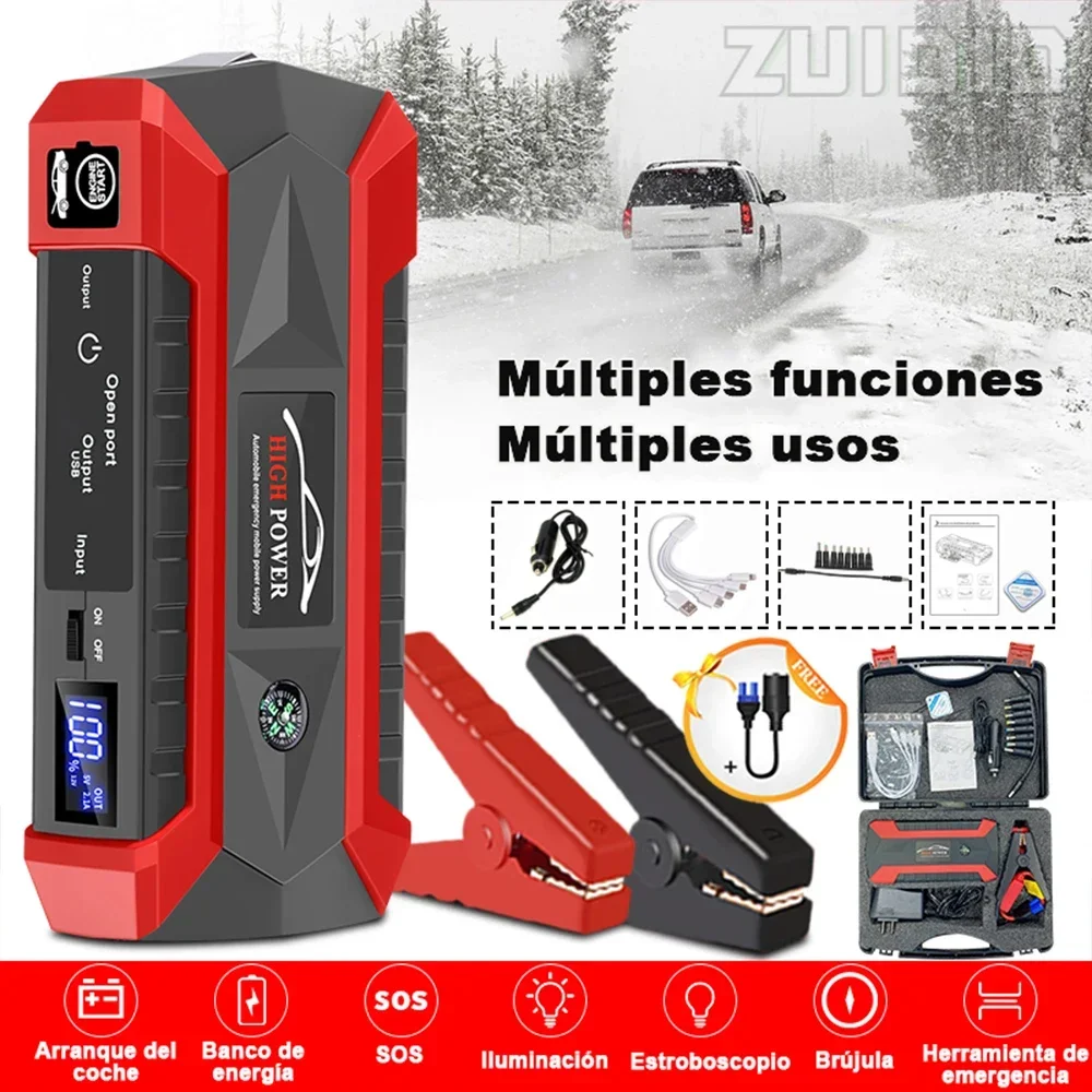 

12000mAh 12V Car Jump Starter Power Bank Auto Portable Car Battery Booster Charge Starting Device Emergency Articles For Cars