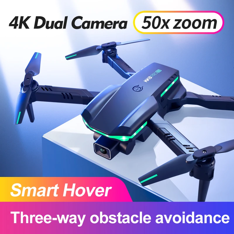 KK3 Pro Mini Drone 4K Dual HD Camera Drone WIFI FPV Obstacle Avoidance Altitude Hold Mode Foldable RC Dron Quadcopter