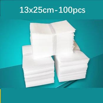 13x25cm100pcs Protective EPE Foam Insulation Sheet Cushioning Packaging White Color Packing Material Bubble Bag Film Wrap