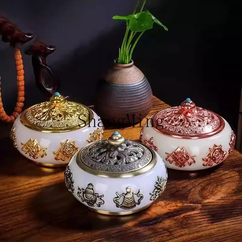 CLL household offering Buddha smoke supply furnace eight auspicious plates incense burner multi-purpose incense burner ornament