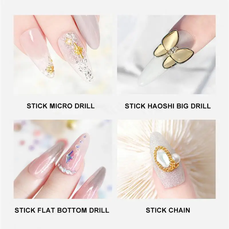 Super Sticky UV Gel Nail Polish Glue Crystal Adhesives Transparent Clear Gel Nails Art Rhinestone Jewelry Decoration