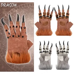 Halloween peluche Dragon Claw guanti carnevale Dance Party puntelli accessori Cosplay guanto festa divertente