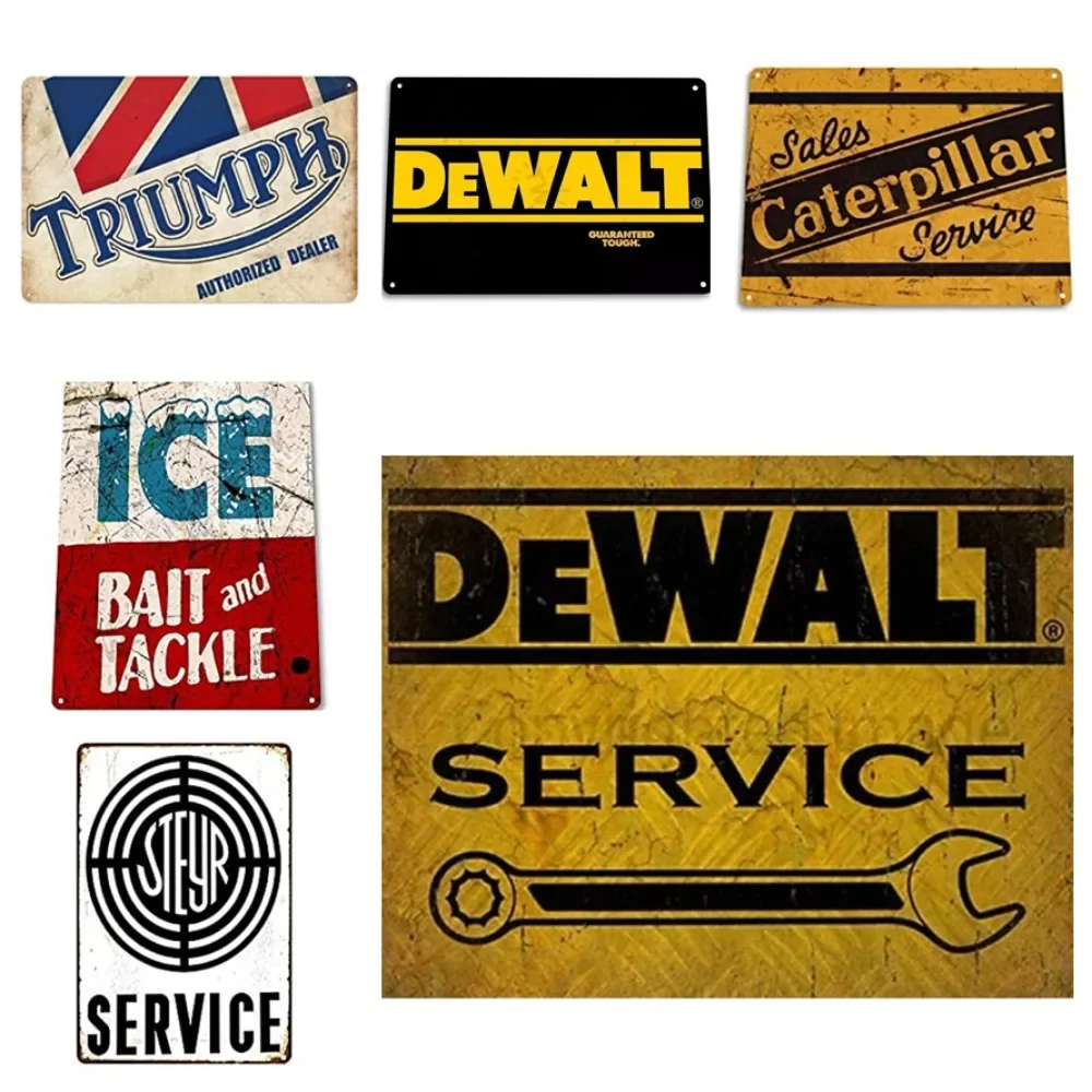 DEWALT Tools SERVICERETRO VINTAGEGARAGE Workshop Metal TIN Sign Poster Metal Tin Sign Wall Decor Art 8