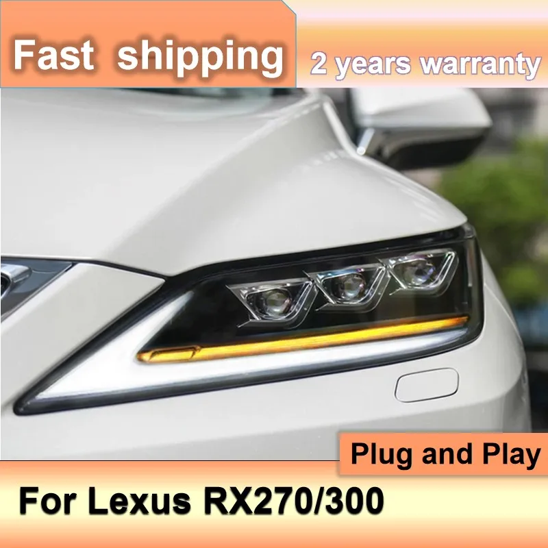 Lexus RX270 Headlights 2009-2015 RX300 Headlamp RX350 Headlight LED DRL Dynamic Turn Signal High Beam Projector Lens