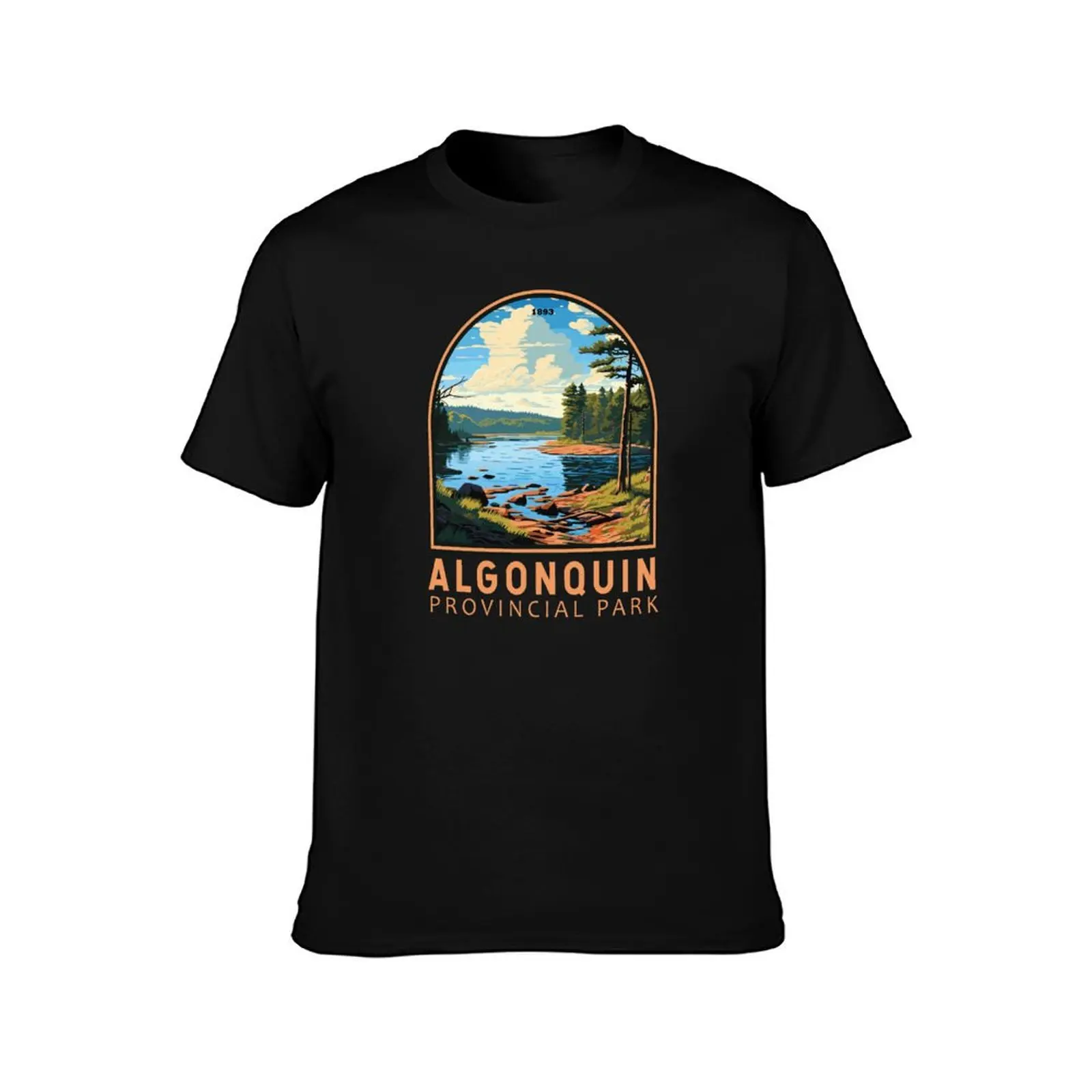 Algonquin Provincial Park Emblem T-Shirt man t shirt summer T-Shirt