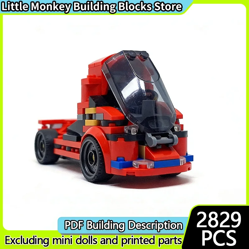 

Модель скоростного гоночного автомобиля MOC, строительные кирпичи, гоночный грузовик, модульная технология, детские праздничные подарки, сборные игрушки, костюм